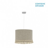 Distribuidor - Lâmpadas Diversas | Colgantes Moderno | COLGANTE VERA 3XE27 BLANCO/BEIS REGX60X60 CM Ref: 186496001